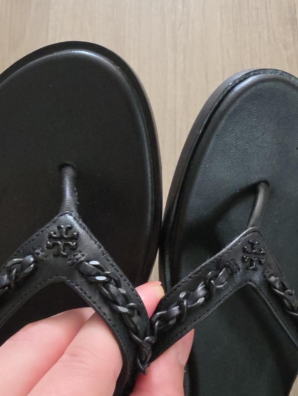 Tory Burch Black Braided Leather Flip Flop Sandals - Picture 8 of 9